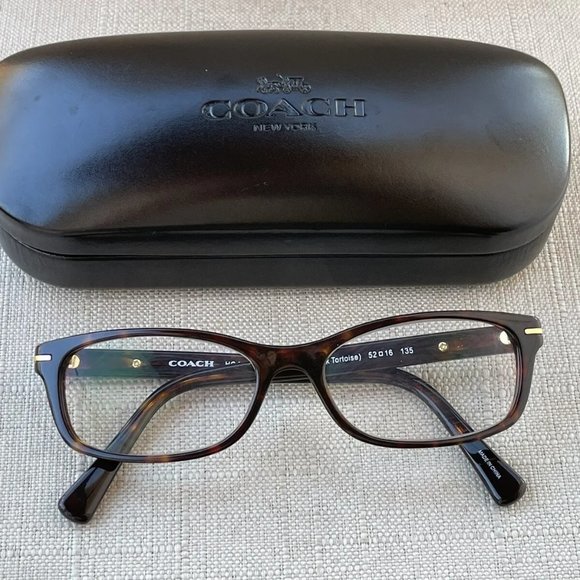 Coach Women Eyeglasses Frame Dark Brown Tortoise Glasses ELISE 52 16 135 W Case - Picture 1 of 9